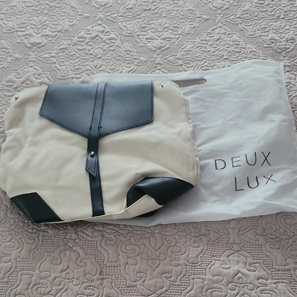 Deux Lux Cream and Black Tote